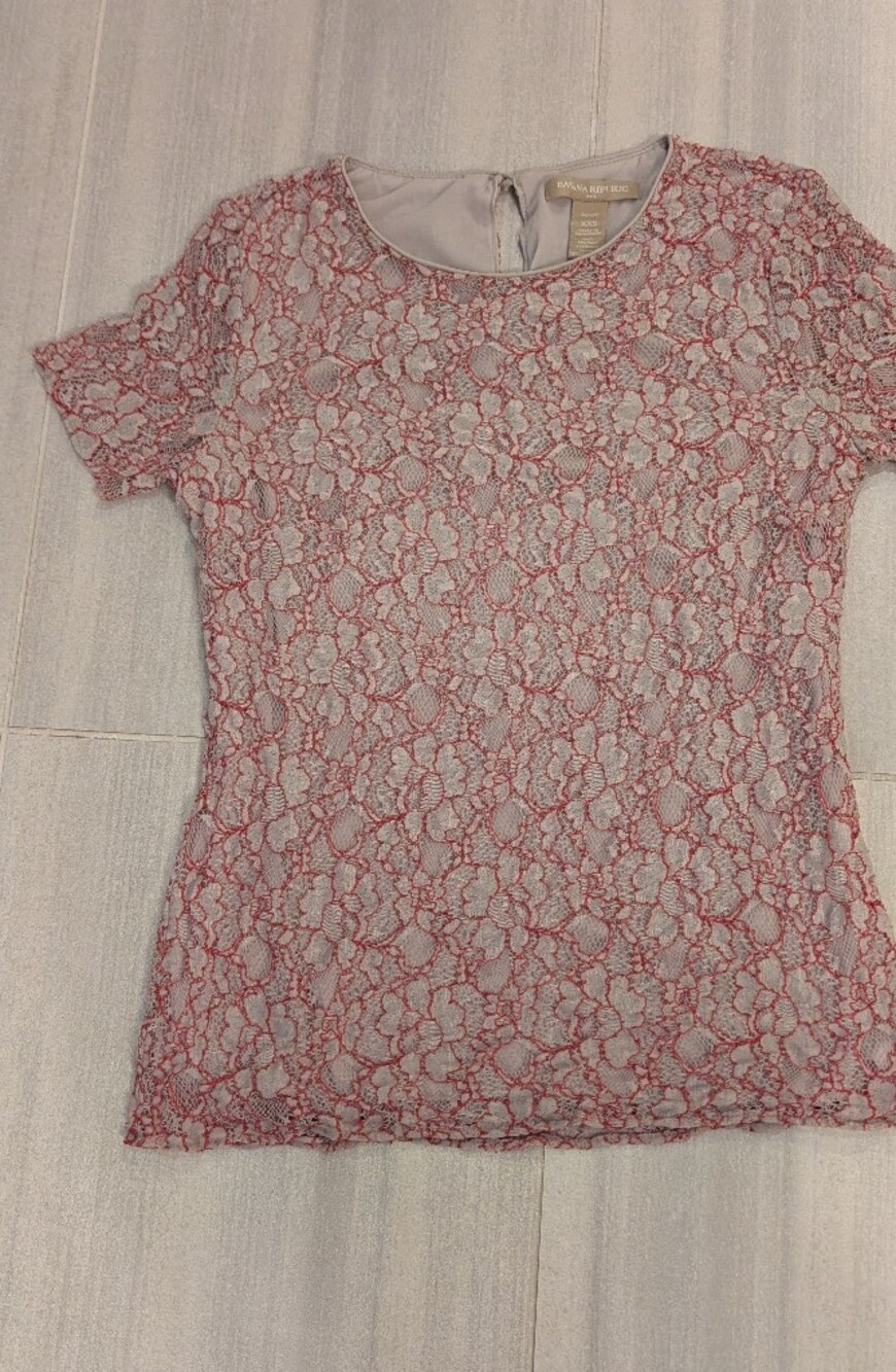 Banana Republic Lace-Trim Camisole in Blush and Red/ Pink